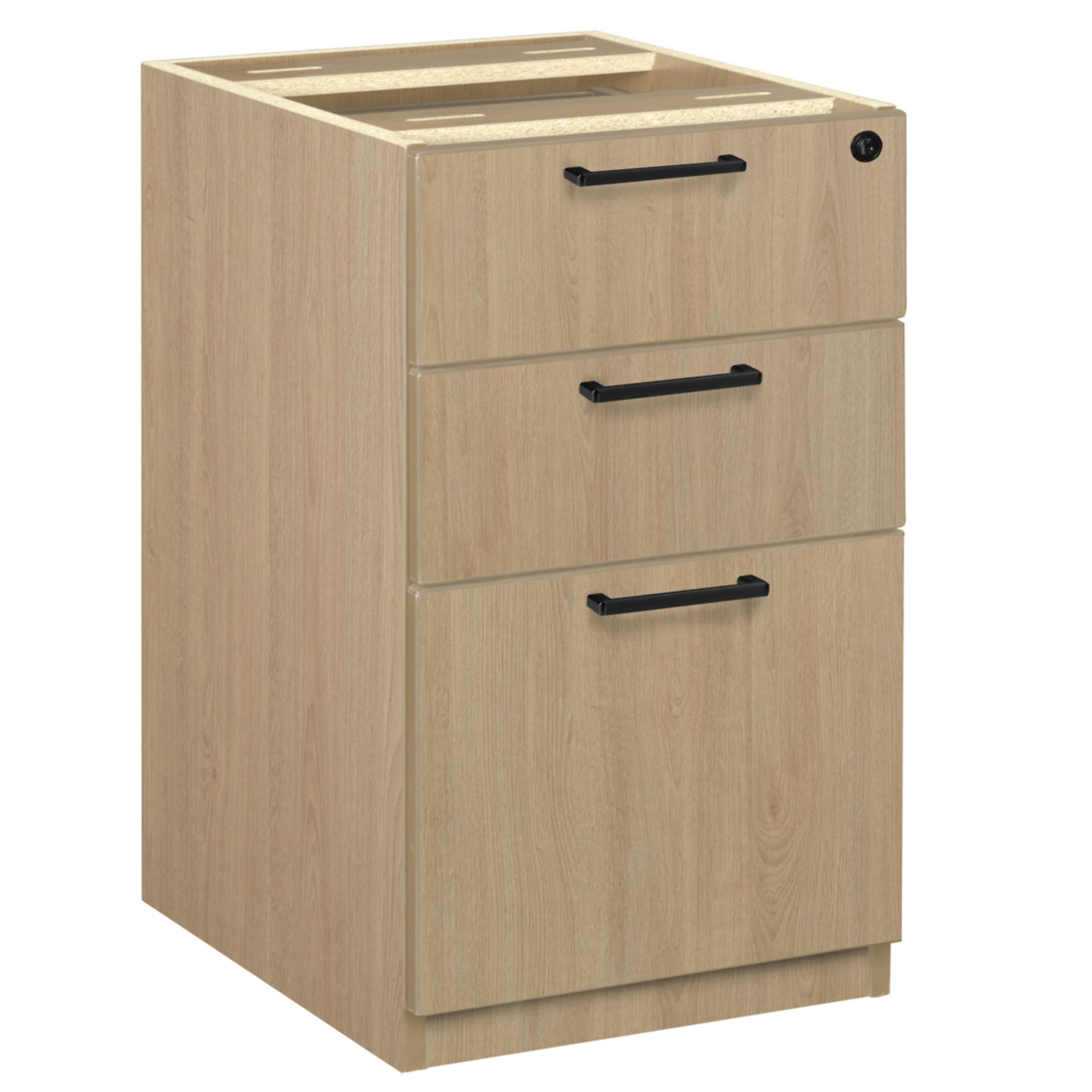 Regency Legacy Box-Box-File Pedestal Drawer Unit — Noble Oak, Lockable Drawers, Model# LPBBF22NO